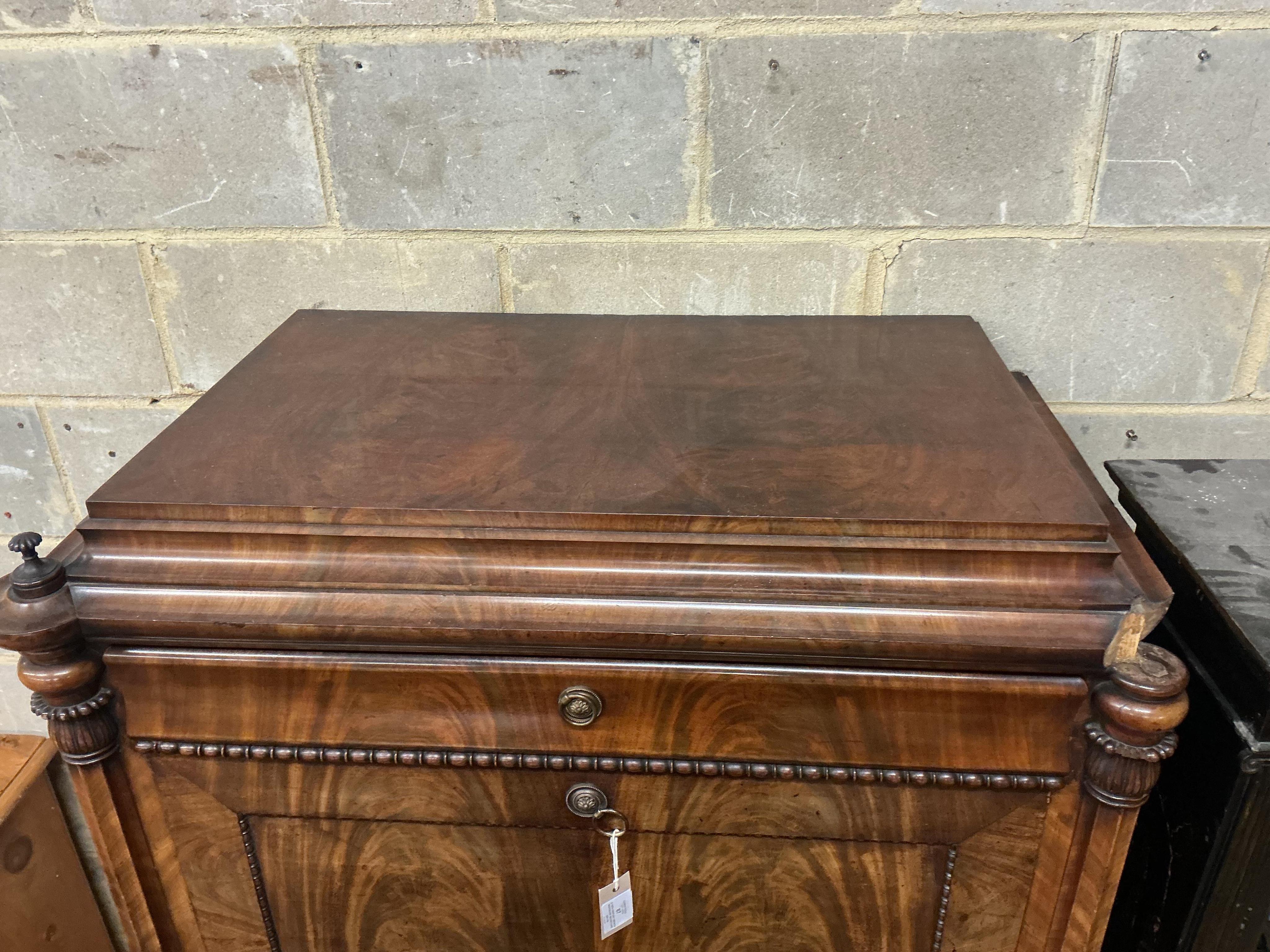 A 19th century French mahogany secretaire abbatant, width 102cm, depth 60cm, height 151cm